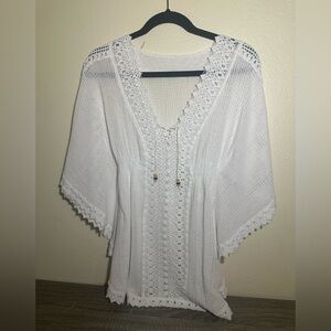 SEA SPICE Resort Wear Women's Swimsuit Cover Up Size Small White 100% Cotton